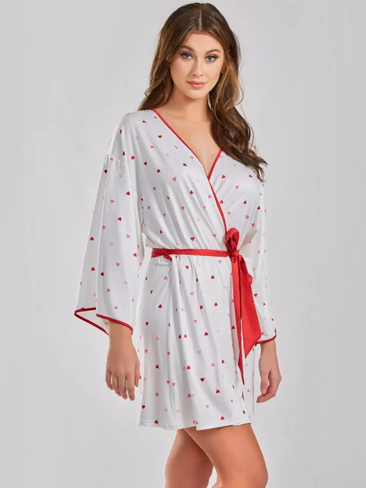 Personalized valentine robe women’s heart robe - Image 2