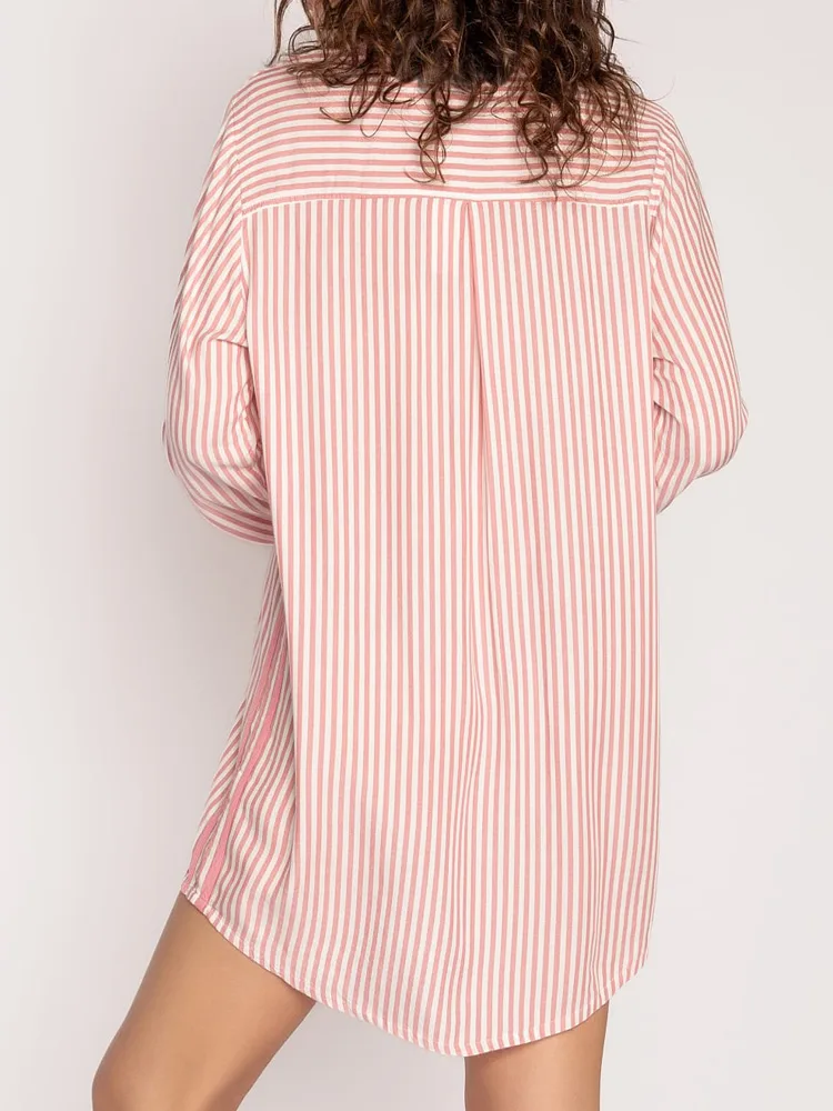 Personalized ladies cotton sleepshirts button down sleepshirt - Image 3