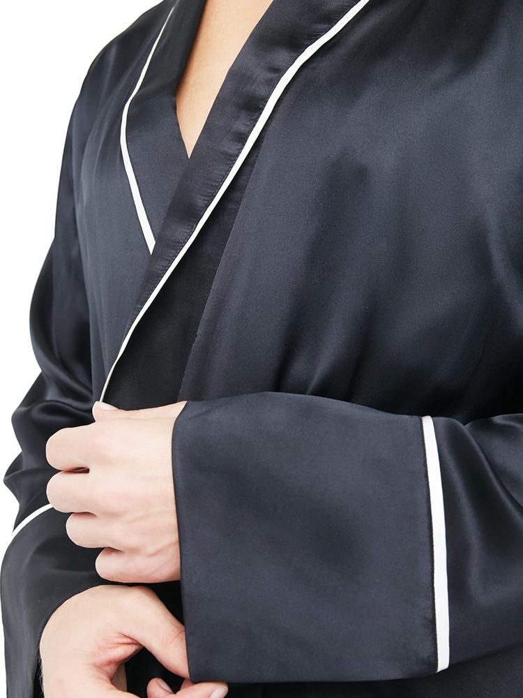 Personalized mens robe summer silk bathrobe mens - Image 3