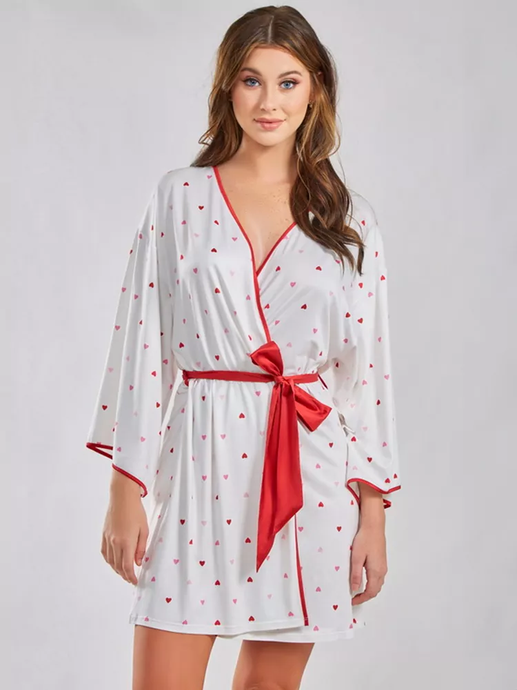 Personalized valentine robe women’s heart robe