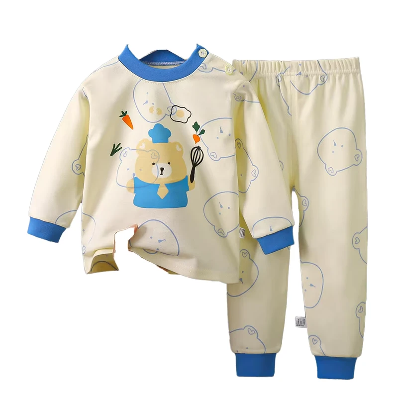 CHINEE 0 6Year Kids Pajamas Baby Boys Clothing Print Long Sleeved Cotton Kids Children Sleepwear Cotton Kids Pajamas