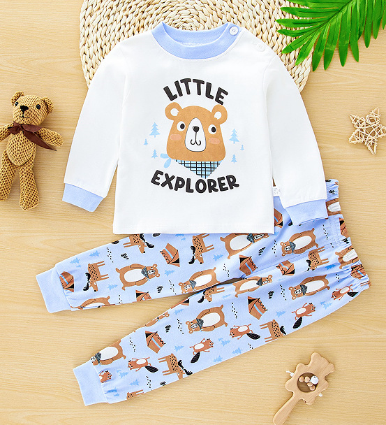 CHINEE 1 2 3 4 5 6Years Children's Pajamas Winter Long Sleeve Homewear Pyjamas Set Cartoon Cotton Pajamas for Boys and Girls