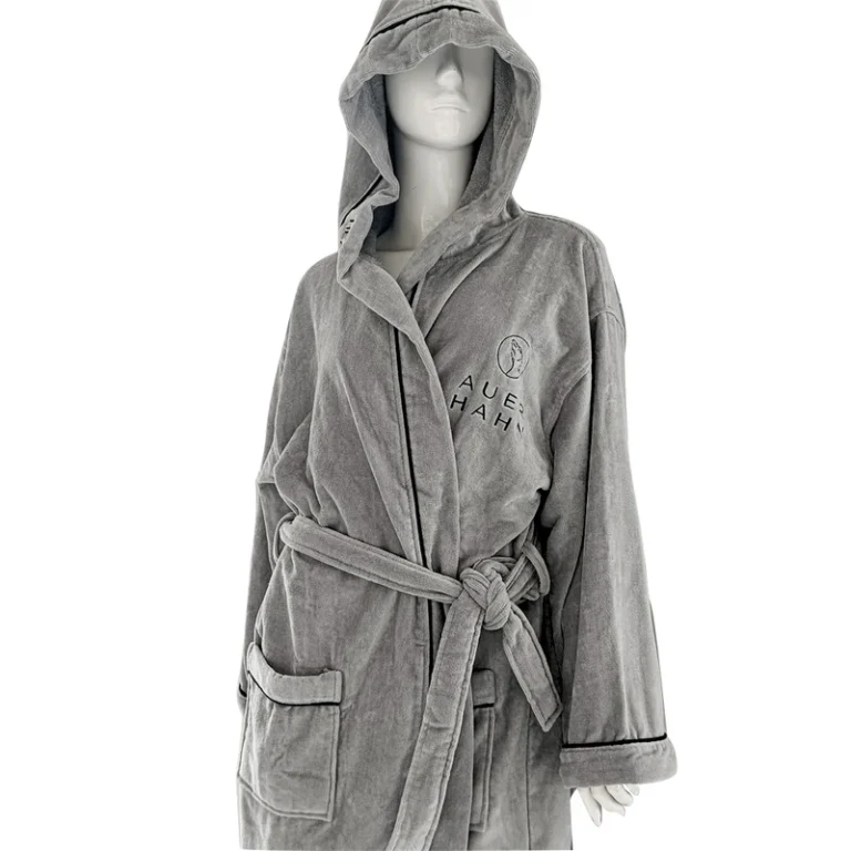 CHINEE-100-Cotton-Bathrobe-Hotel-Optionally-with-Shawl-Collar-or-Hood-Unisex-SPA-Bathroom-Robe
