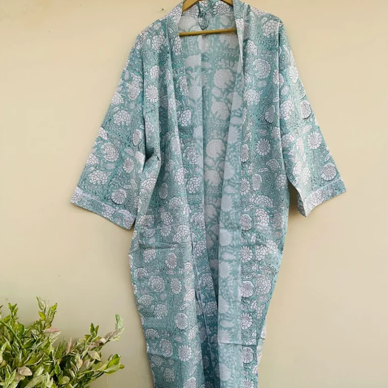 CHINEE 100% Cotton Customizable Kimono Robe Animal Print Soft Comfortable Maxi Oversized Bath Wrap Dress Coat Beach Wear Summer