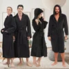 CHINEE 100% Cotton Fabric Unisex Bath Robes Long Thick Nightgown Spa Hotel Cotton Bathrobe with Hood
