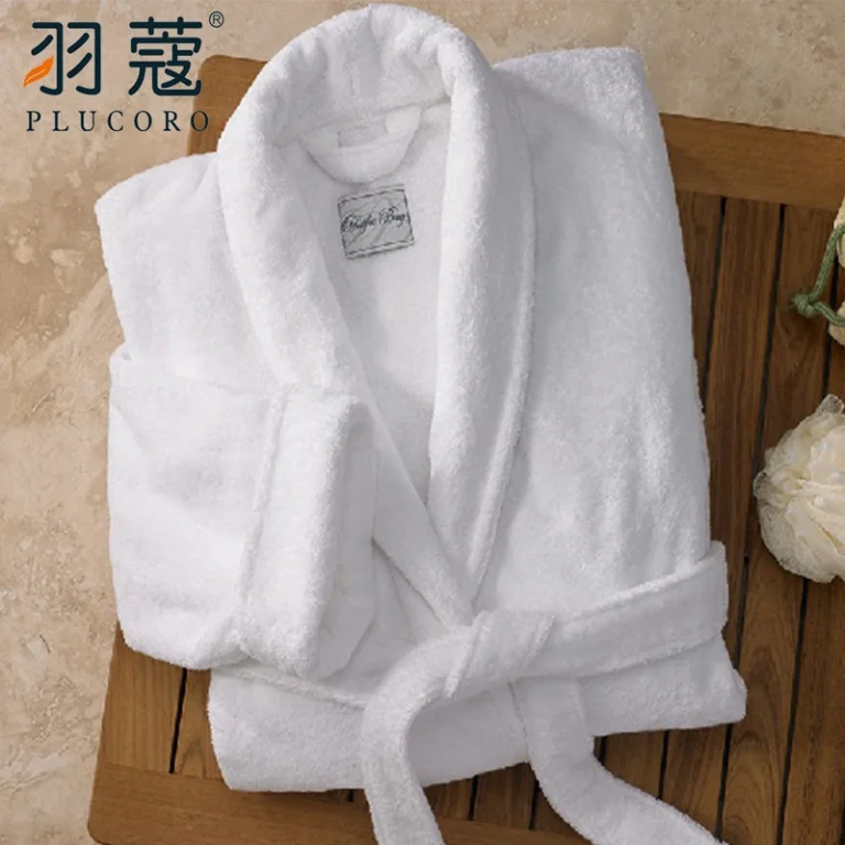 CHINEE 100% Cotton Hilton 5 Star Hotel Bathrobe Unisex Custom Logo Cut Pile Robe 1200g