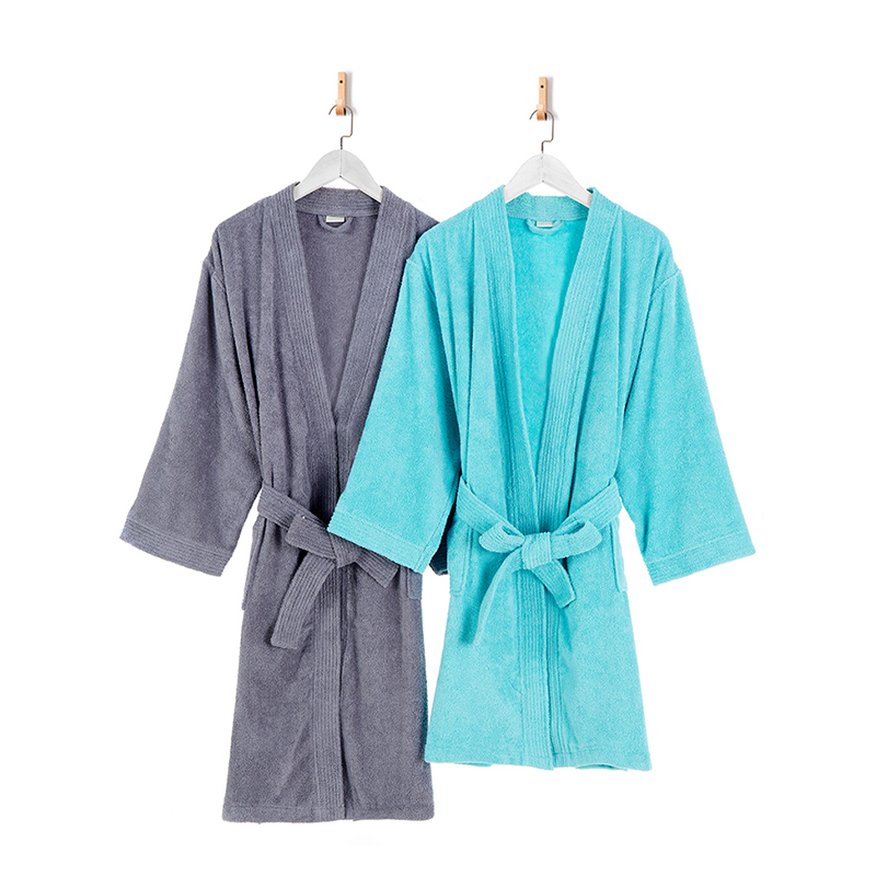 CHINEE 100% Cotton Hotel Home Spa Nightwear Bath Robe with Custom Logo Woven Technics