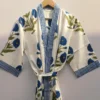 CHINEE 100% Cotton Kimono Robes Kimono Bridesmaid Dressing Gown Women Block Print Handmade Robes Gift