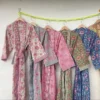 CHINEE 100% Cotton Kimono Robes Kimono Bridesmaid Dressing Gown Women Block Print Handmade Robes Kimono Gift
