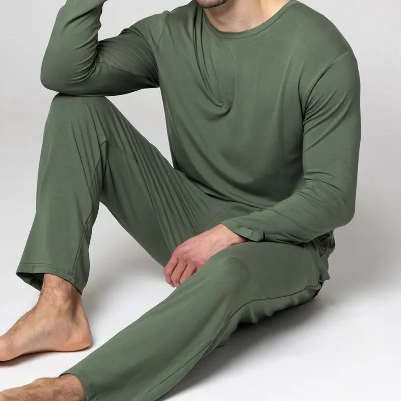 CHINEE 100% Cotton Men's Loungewear Pyjamas, Long Sleeve, Custom Print, Regular Fit, Pajama Set