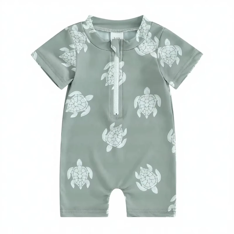 CHINEE 100% Cotton Soft Baby Girls One Piece Pajamas Newborns Button Closure Custom Printed
