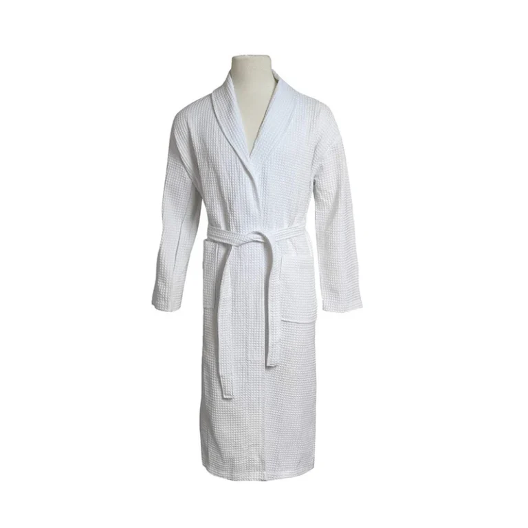 CHINEE-100-Cotton-Waffle-Bathrobe-White-Hotel-Robe-Hand-Woven-Quick-Dry-Sizes-S-XXL-Made-in-Turkey