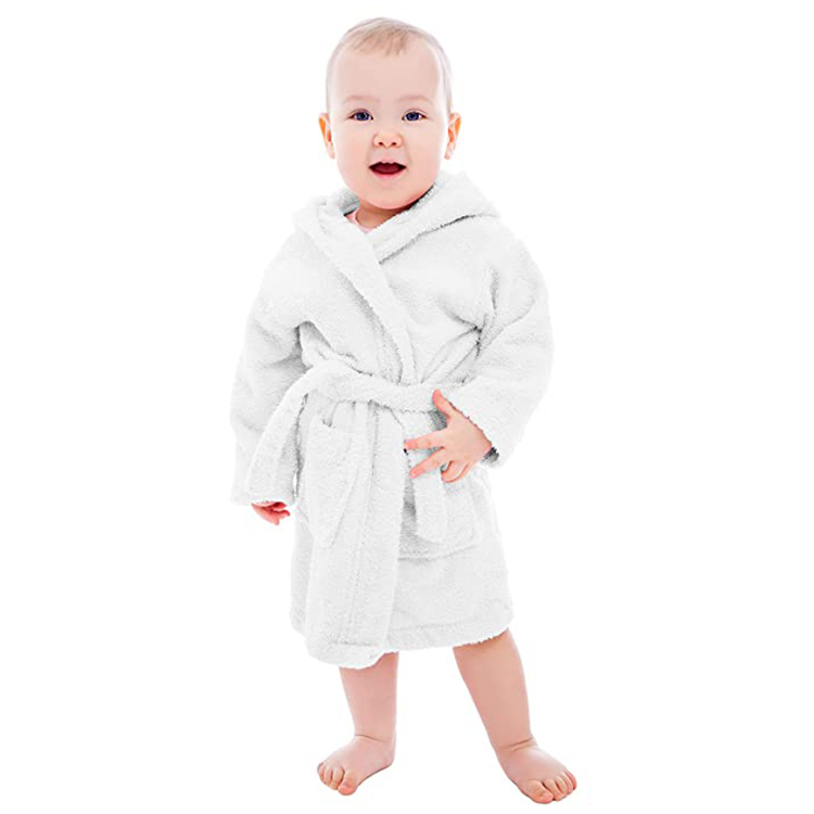 CHINEE 100% Organic Cotton Hooded Baby Robe Soft Terry Turkish Toddlers and Infants Cotton Bathrobe for Baby Boys and Girls