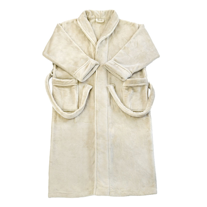 CHINEE 100% Polyester Thickened Coral Fleece Bathrobe Household