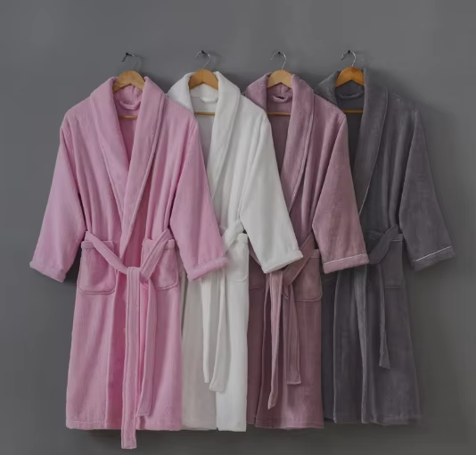 CHINEE-100-Terry-Cotton-Bathrobes-Spa-Quality-Terry-Cloth-Robes-for-Women-and-Men-Water-Absorbent-Beach-Robes
