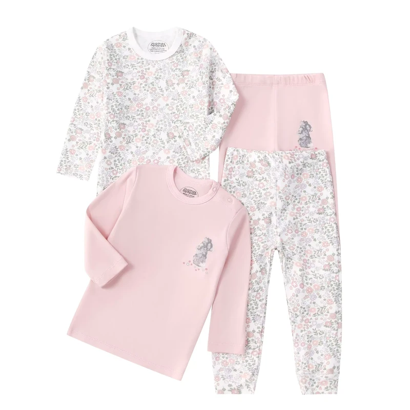 CHINEE 2 Pack Kids Pajamas Set Infant Baby Cotton Sleepwear Soft Cotton Long Sleeve T Shirt Pants Toddler Clothes