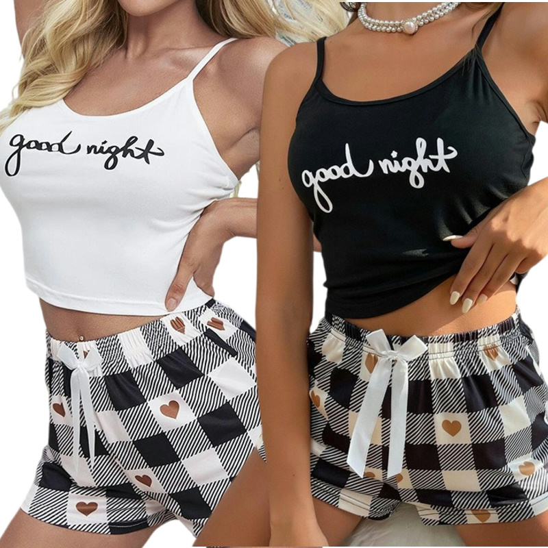 CHINEE 2 piece Camisole and Shorts Pajamas Set Women Sleepwears