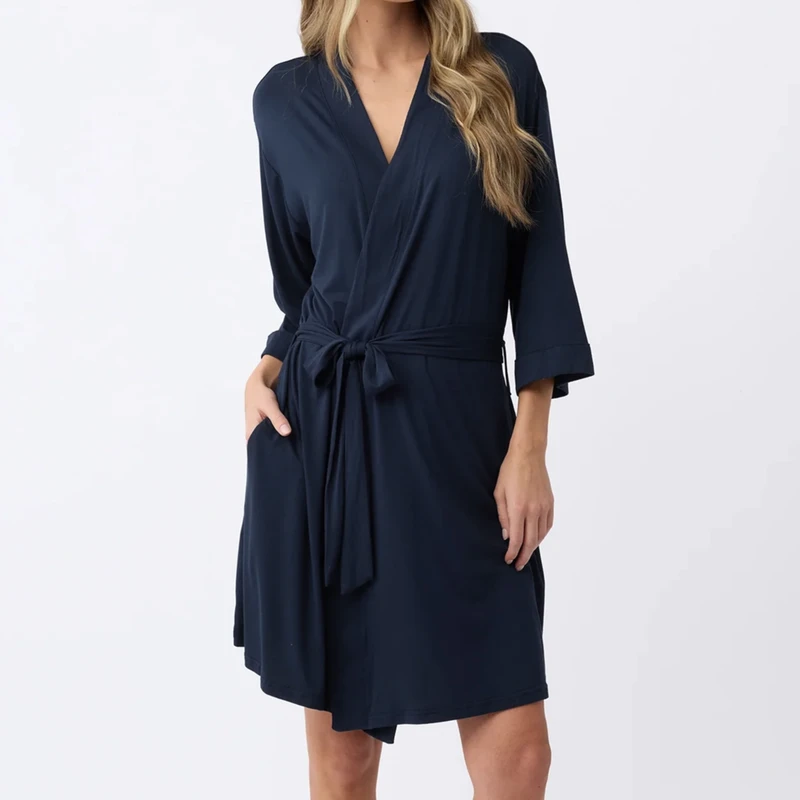 CHINEE 3 Pcs Bamboo Women Kimono Robe Set Ladies Pajama Set Summer Sleepwear Soft Stretch Loungewear