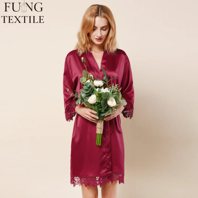 CHINEE 3031 High Quality Satin Casual Kimono Nightgown Ladies Solid Color Sleepwear Sexy Pajamas Robe V neck Drawstring