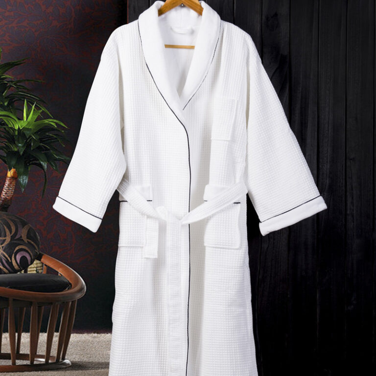 CHINEE 5 Star Hotel Turkish Cotton Shawl Collar Adults Waffle Bathrobe