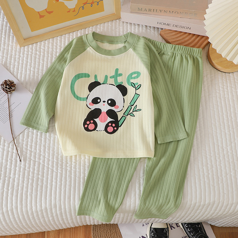 CHINEE 6m 6 Years Cartoon Printed Toddler Kids Pajama Set Toddler Girl Pajama Set Cotton Top Brand Baby Boy Clothes