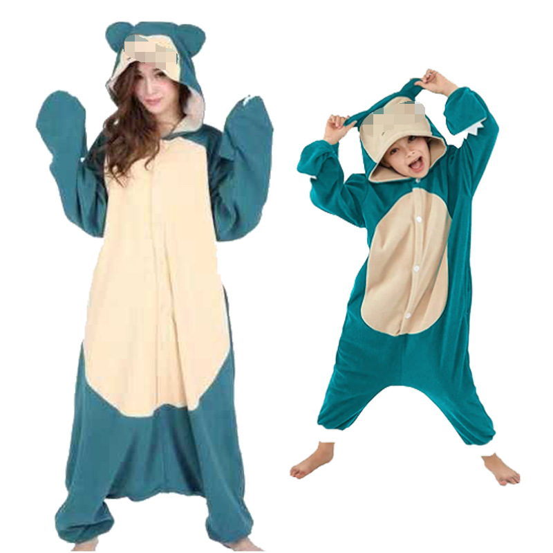 CHINEE Adult Jumpsuit Flannel Polar Fleece Universal Home Wear Youth Couple Blue Cartoon Onesie Pajamas Jumpsuit