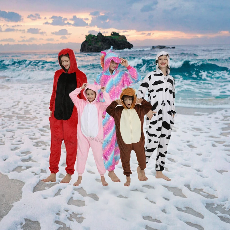 CHINEE Adult Unisex Onesie Pajamas Women Men Breathable Winter Summer Animal Unicorn Pegasus Hooded Sleepwear