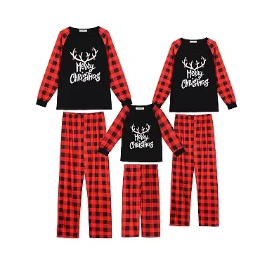 CHINEE Adults Kids Custom 2 Piece Sleepwear Christmas Party Set Women PJS Set Silk Satin Christmas Suit