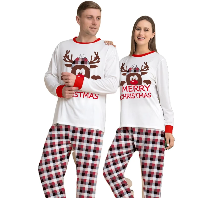 CHINEE Adults and Kids Xmas Sleepwear Set Family Christmas PJs with Matching Jammies Holiday Sleepwear for Girls and Kids