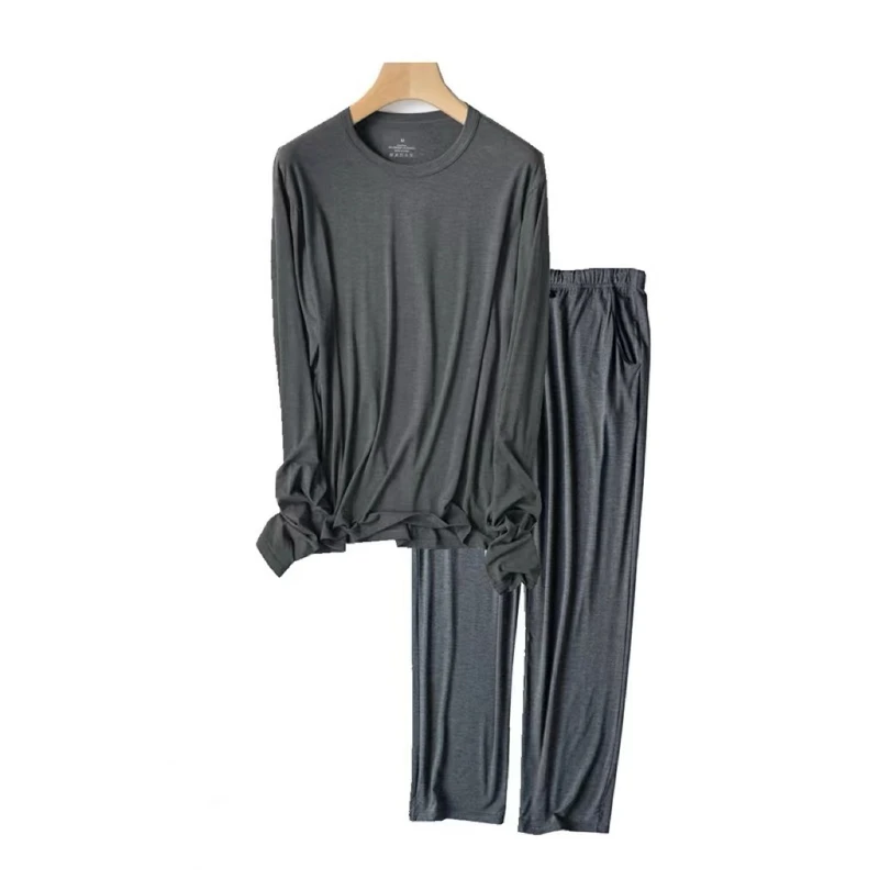 CHINEE All Season Men's Breathable Short Sleeve Pajamas Set Sleepwear Leisure Nightwear for Home Wear
