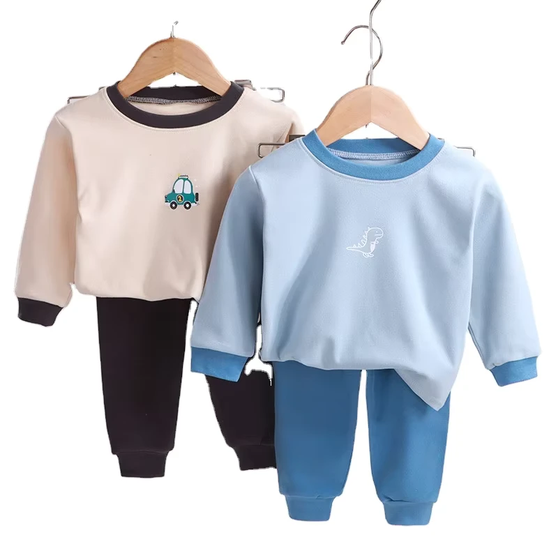 CHINEE Autumn Winter Children Pyjamas Clothing Sets Cartoon Printed Boy Girl Sleepwear Baby Lounge Wear 100% Cotton Kids Pajamas Set