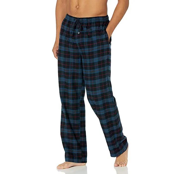 CHINEE Autumn Winter Warm Flannel Men's Pajamas Set Trousers Soft Home Wear Clothes