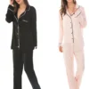 CHINEE Autumn Winter Women's Sleepwear Set Modal Customized Logo Soft Knitted Breathable Solid Fashion for Multi Season Use