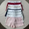 CHINEE BM Style Pure Cotton High Waist Skinny Fit Color Blocking Shorts Women Vintage Spring Summer Hot Pants Homewear Sleep Pants