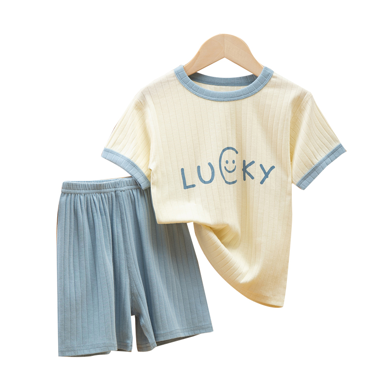CHINEE Baby Boys Girls Casual Pajama Sets 2 8Y Toddler Kids Softness Two Piece Short Sleeve Breathable Snug Fit Sleepwear