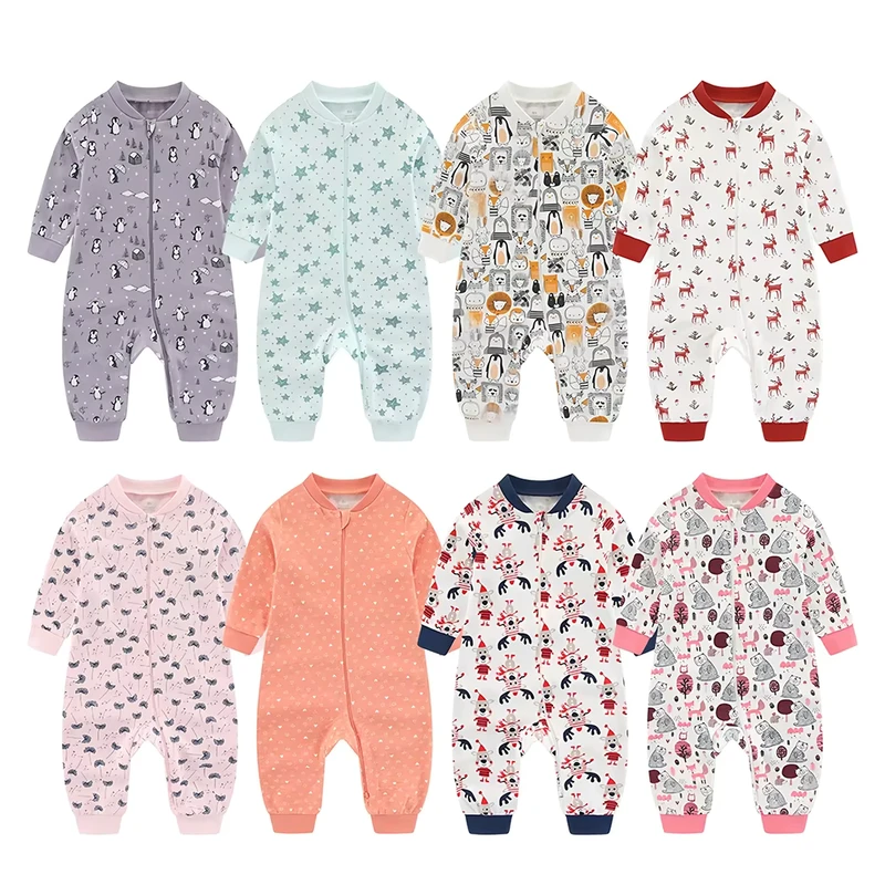 CHINEE Baby Cotton Jumpsuit Sleepers Kids Pajamas One Piece Sleepwear Custom Toddler Zipper Romper