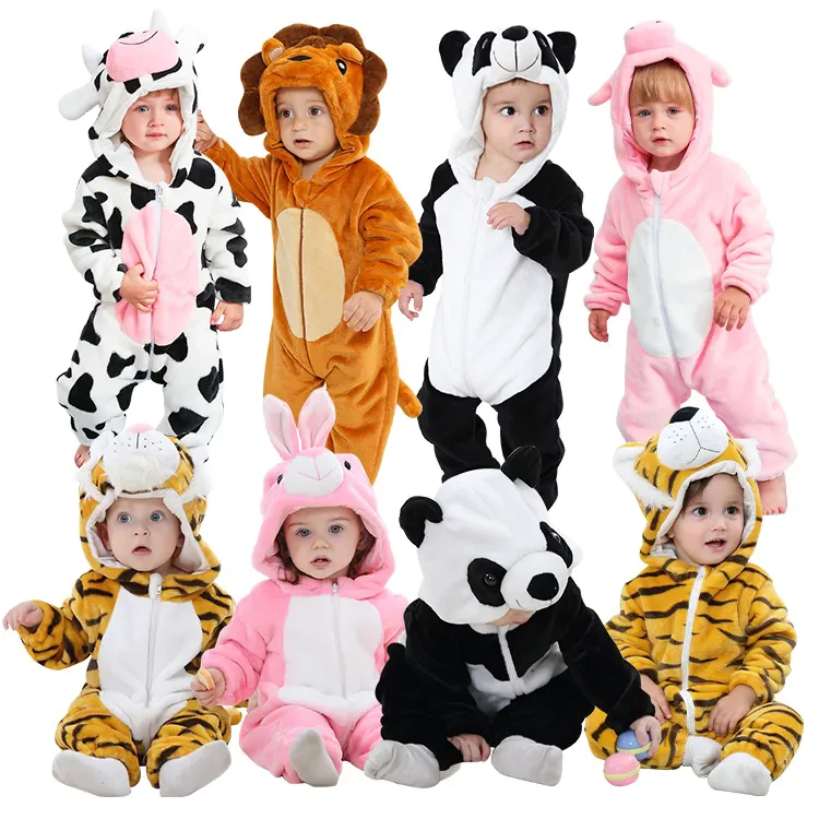 CHINEE Baby Flannel Romper Animal Onesie Bodysuit for Infants Soft Warm Winter Jumpsuit Pajamas for Toddlers