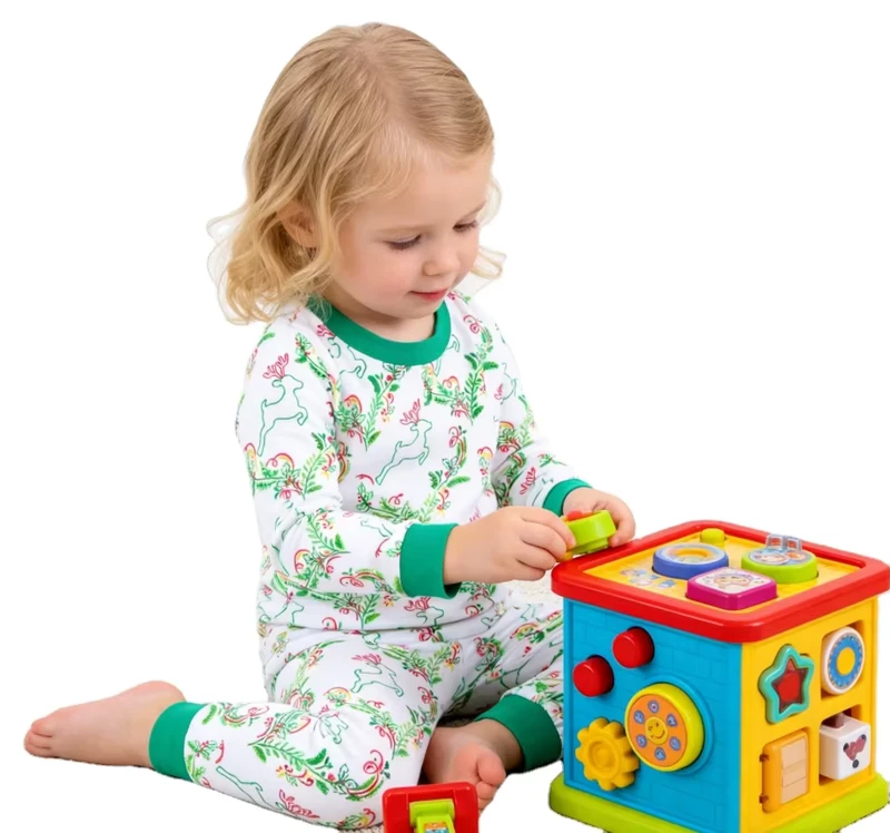CHINEE Baby Girls Boys Pajamas Soft Toddler Sleepwear Pajamas Long Sleeve Baby Outfits Cartoon Tops+Pants 2Pcs Set