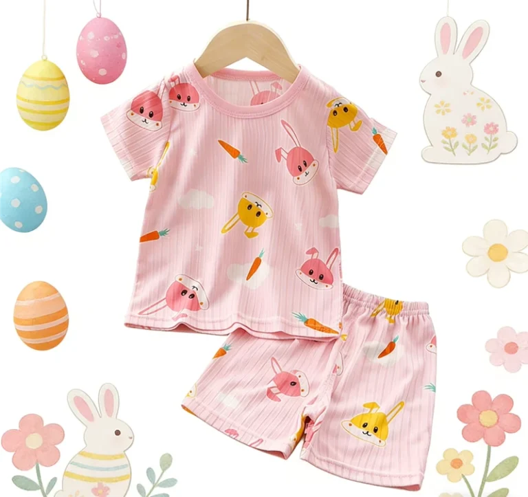 CHINEE-Baby-Ice-Silk-Short-Sleeve-Set-Boys-and-Girls-Summer-Pajamas-Custom-Printing-Kids-2-Pieces-Sleepwear-1