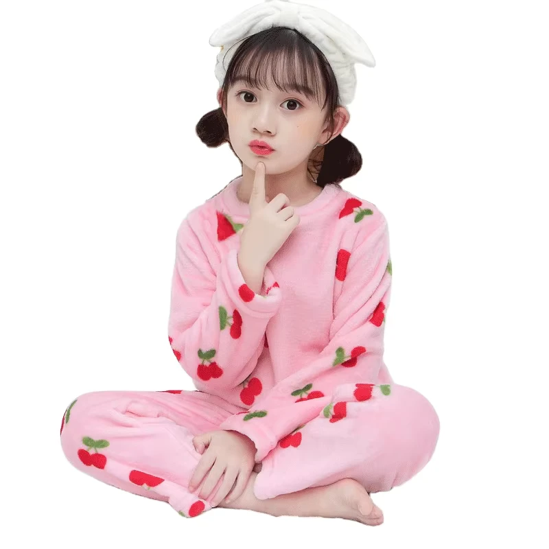 CHINEE Baby Kids Pullover O Neck Cotton Sleepwear Beautiful Embroider Children Pajamas Suit
