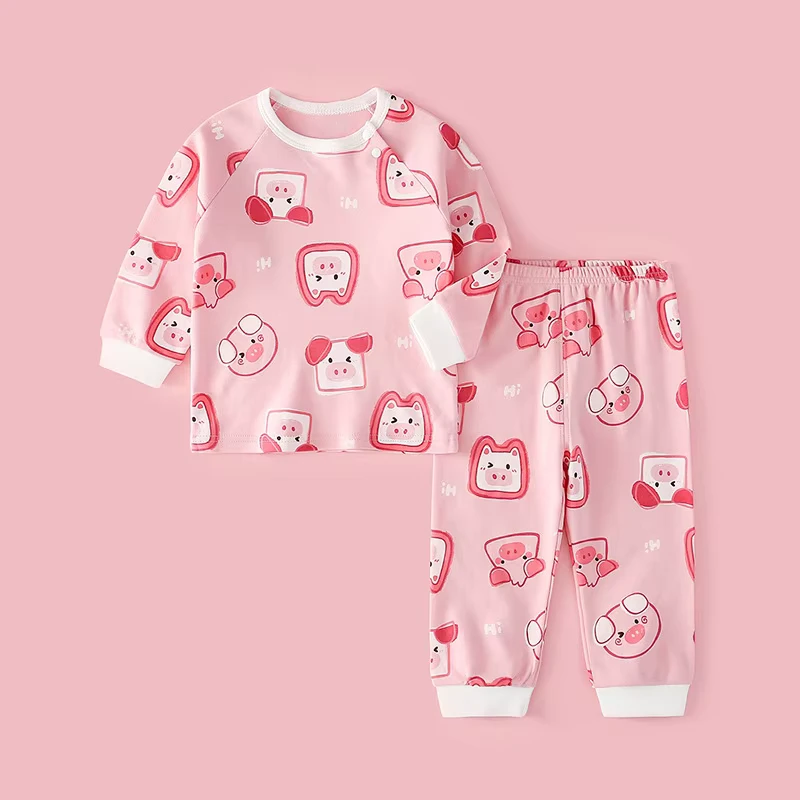 CHINEE Baby New Cartoon Cute Kids's Pajamas Set Spring and Fall Long Sleeve Pants Nightgown Kids Gift