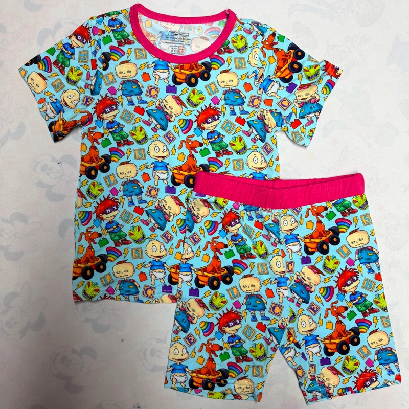 CHINEE Baby Sleepwear Custom Print Short Sleeves Bamboo Baby Pajamas Set Kids Eco-friendly Pjs