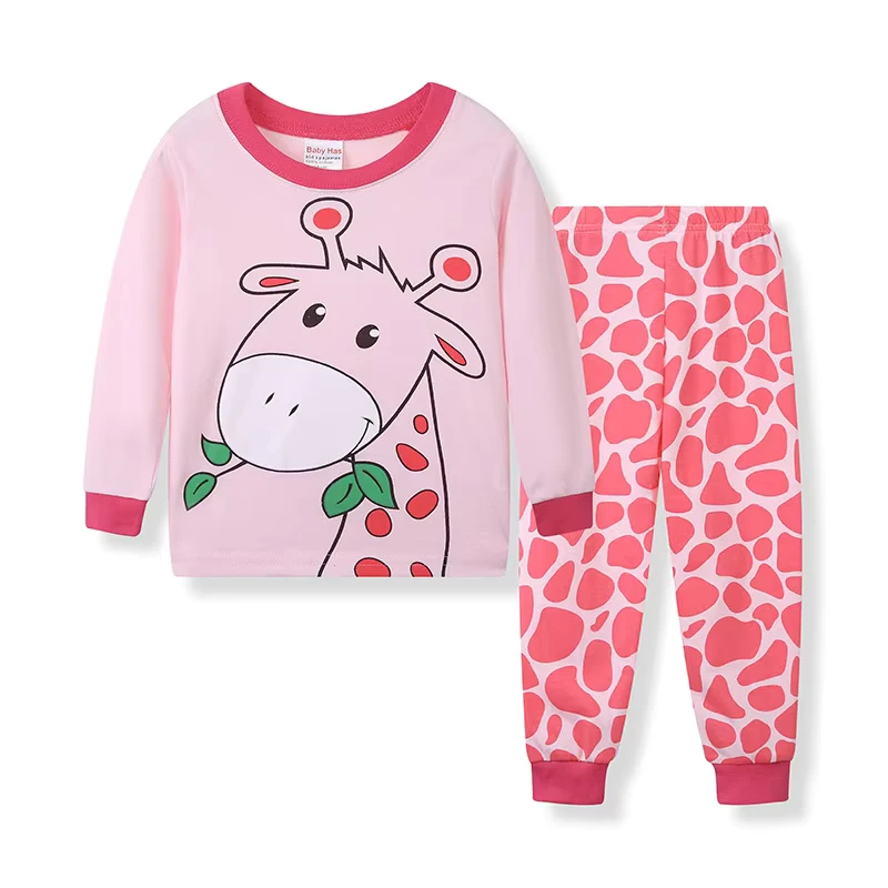 CHINEE Baby Spring and Fall Pajamas Set Cartoon Printing Kids Pajamas Cotton Kids Pajama Set