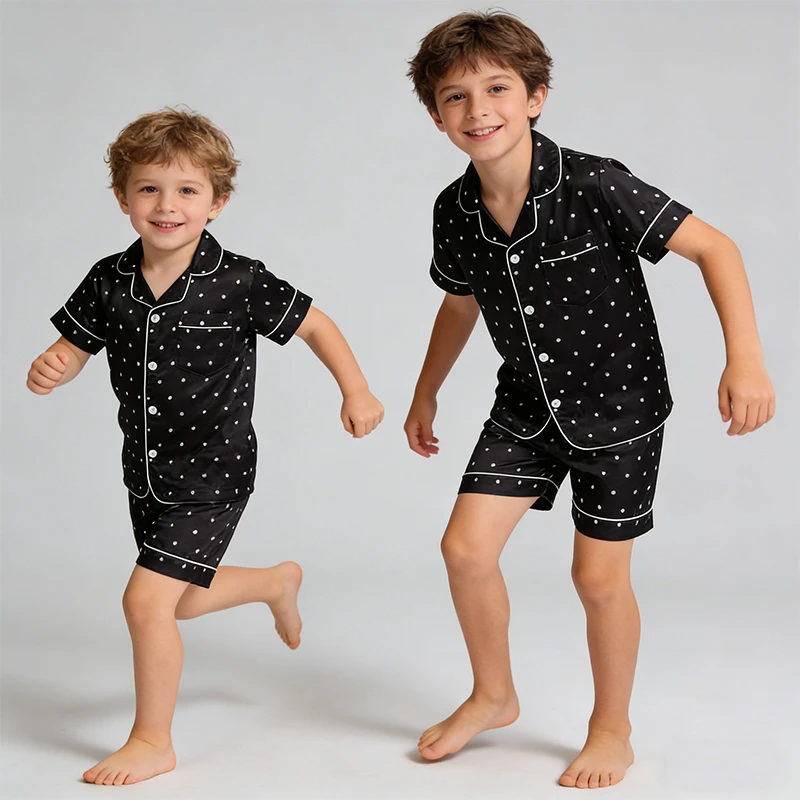 CHINEE Baby Toddler Nightwear Cute Kids Outfits Soft Cotton Fabric Bamboo Pajamas Kids Fashions Embroidery Clothing Sets
