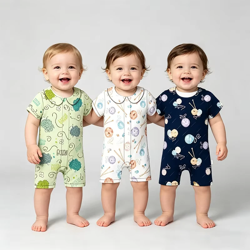 CHINEE Bamboo Baby Pajamas Baby Rompers Kid Clothing Toddler Pajamas Sleepwear Clothing for Boys and Girls