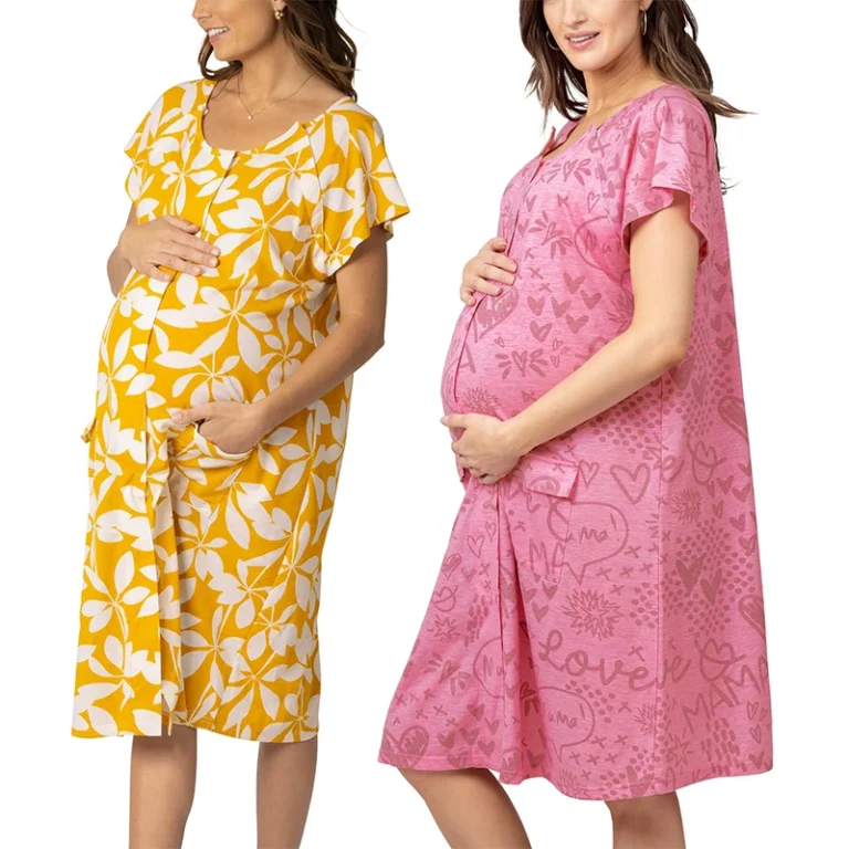 CHINEE-Bamboo-Cotton-Maternity-Hospital-Clothes-For-Mom-Organic-Pregnant-Nightgown-Custom-Maternity-Night-Dress-Maternity-Robe-Dress