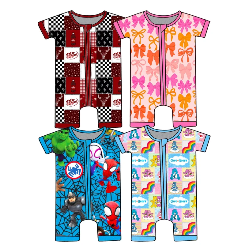 CHINEE Bamboo Knitted Anti Wrinkle Washable Unisex Double Zipper Casual Pajamas Romper Sleepers Kids Baby