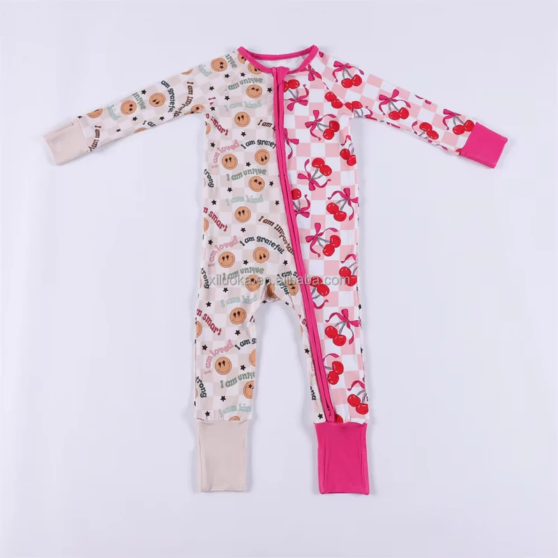 CHINEE Bamboo Pajamas Kids Toddler Clothing Bamboo Zippy Girl Baby Clothes Baby Bamboo Pajamas