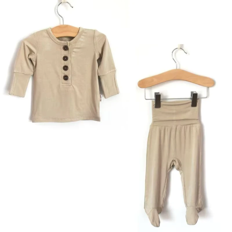 CHINEE Bamboo Viscose Baby Pajamas Baby Footie Sleepwear Two Piece Pajama Set