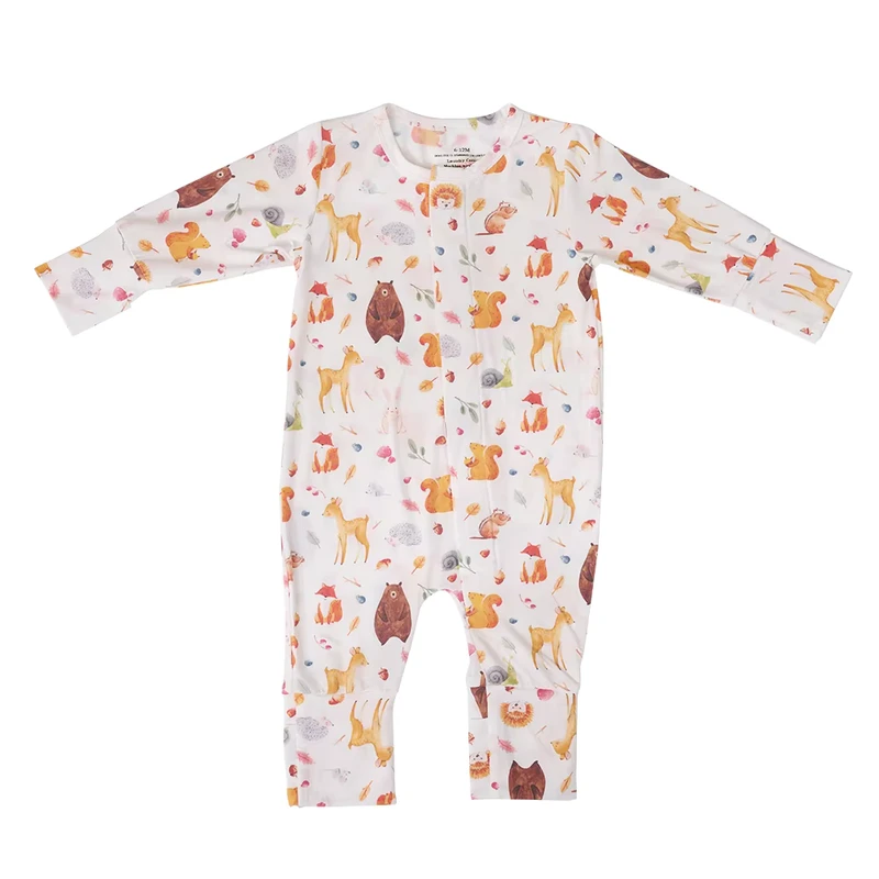 CHINEE Bamboo Viscose Soft Baby Jumpsuit Pajamas Newborn Sleepers Boy Girl Clothes Printed Custom Baby Rompers